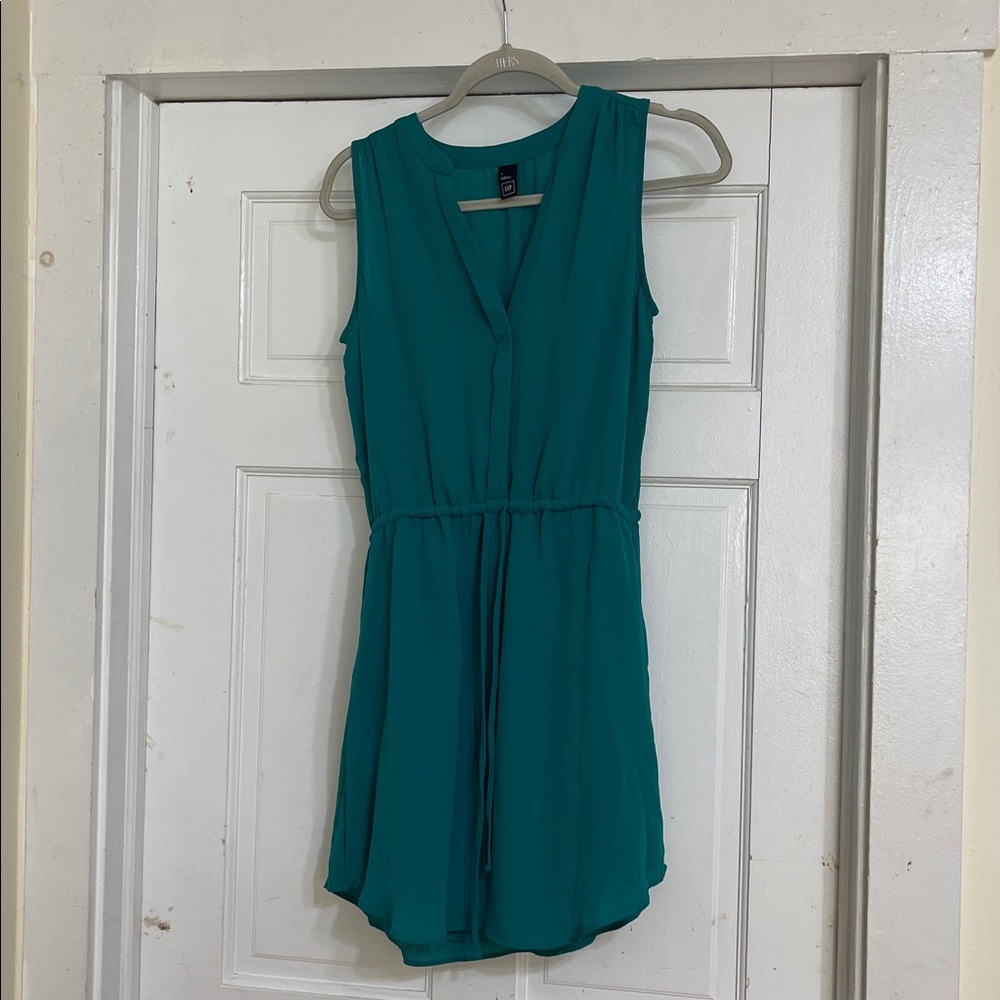 GAP Turquoise Blue Green Shirt Dress Size Small